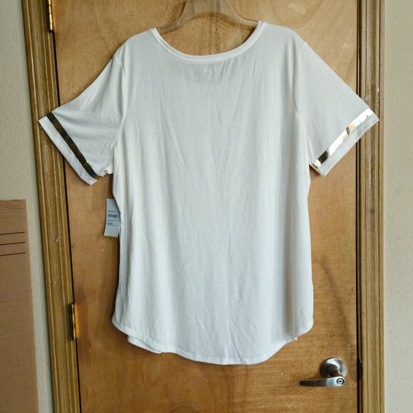 Old Navy Active XXL T Shirt Short Sleeve Cream Gold - Picture 8 of 8